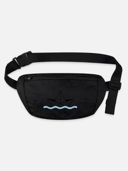 Navire en papier - Sac banane recyclé Stanley/Stella - noir - Devant