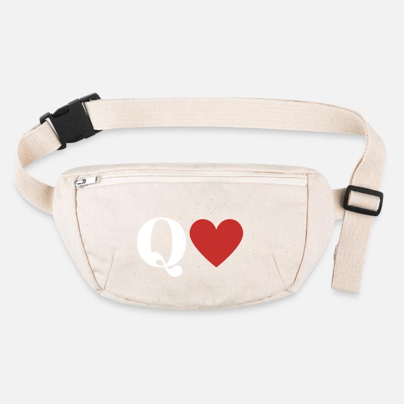 Letter q red heart Stanley/Stella recycled Hip Bag 