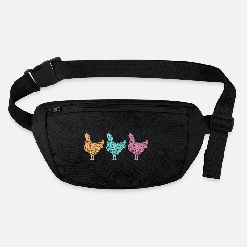 Pastel Chickens Silhouettes Pattern Stanley/Stella recycled Hip Bag 