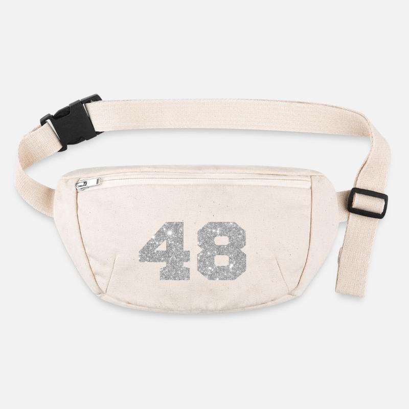 Number 48 Silver Glitter - 48th Anniversary Stanley/Stella recycled Hip Bag 