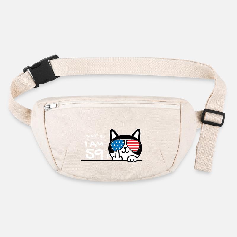 I'm Not 60, I Am 59 Plus 1 Middle Finger Cat Flip Stanley/Stella recycled Hip Bag 