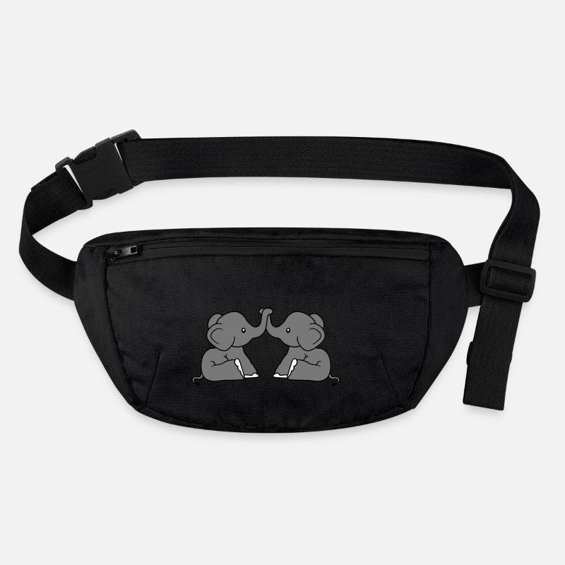 Mignon 2 éléphants amis équipe deux couple de trompes Sac banane recyclé Stanley/Stella