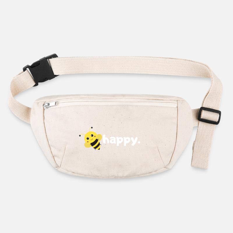 Bee Happy. Be happy. |funny wordplay bee design| Stanley/Stella recycled Hip Bag 