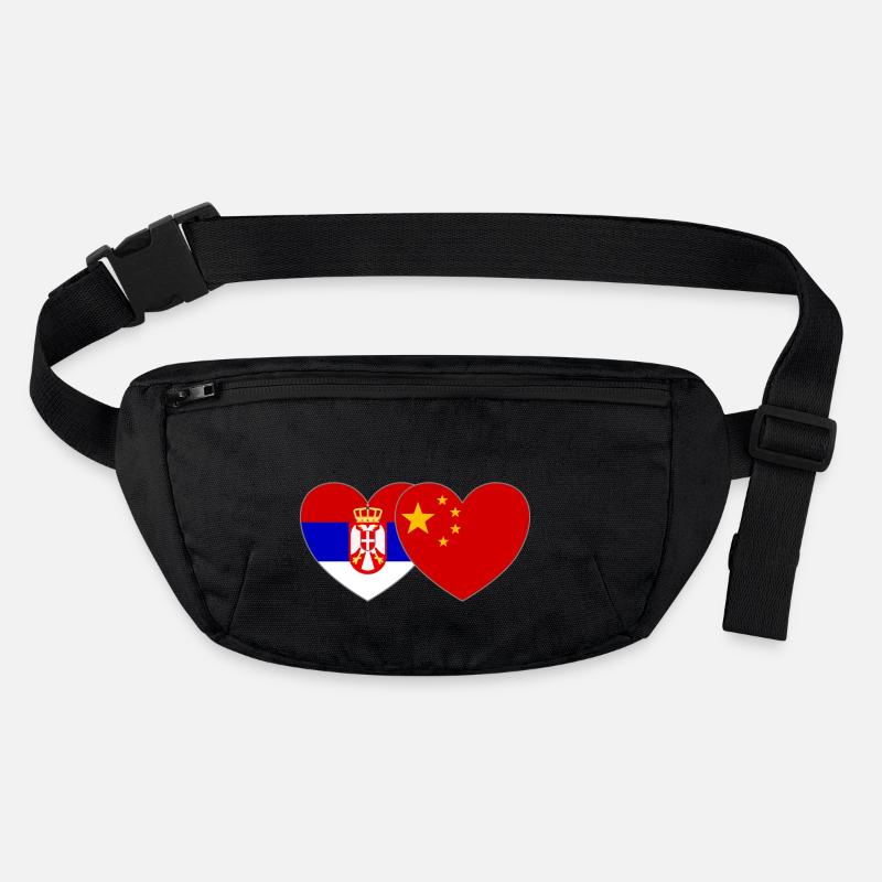 Serbien China Flagge Herz Stanley/Stella recycelte Gürteltasche
