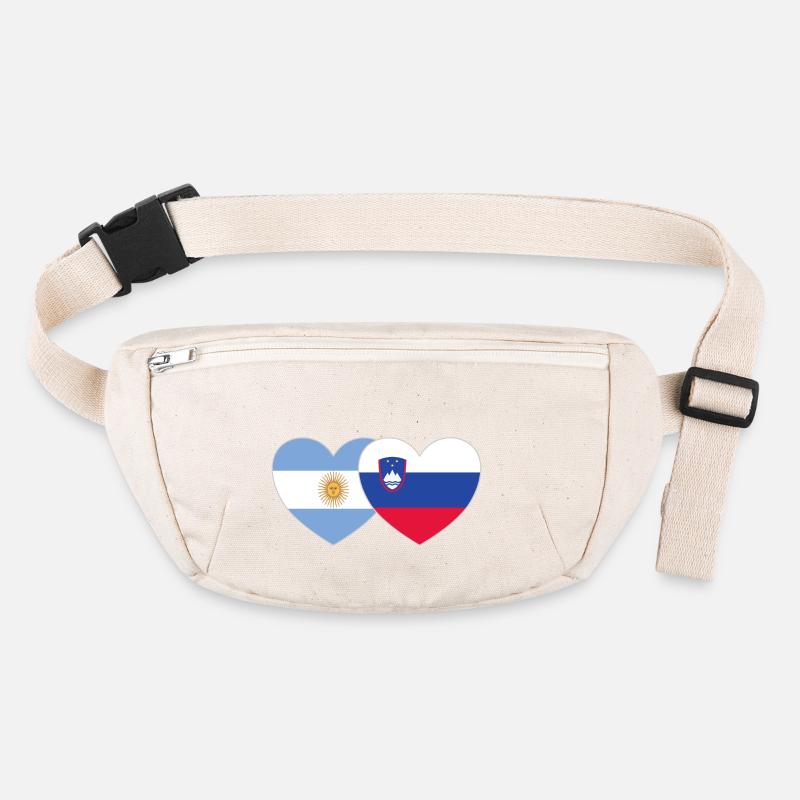 Argentine Slovénie Drapeau Cœur Sac banane recyclé Stanley/Stella