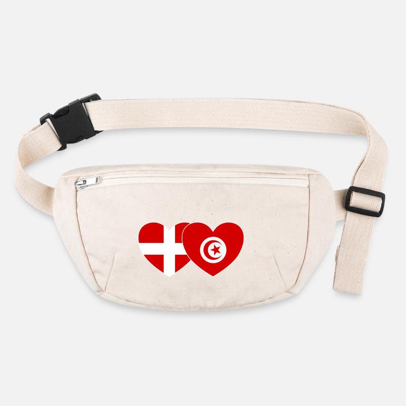 Danemark Tunisie Flag Coeur Sac banane recyclé Stanley/Stella