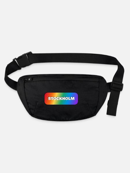 STOCKHOLM RAINBOW PRIDE - Stanley/Stella recycled Hip Bag  - black - Front