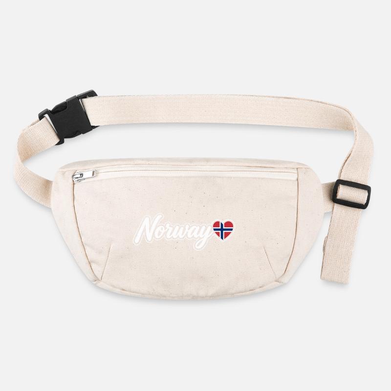 Norway Script with Flag Heart Fan Patriotic Stanley/Stella recycled Hip Bag 