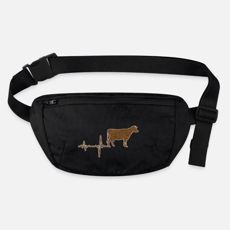 Gift heartbeat cow cattle Stanley/Stella recycled Hip Bag 