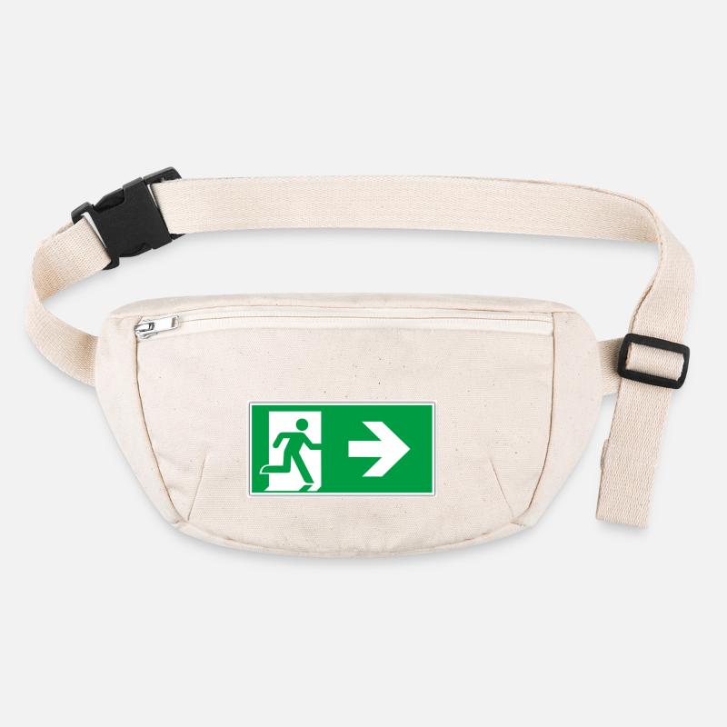 escape route sticker sign emergency exit right go Stanley/Stella recycled Hip Bag 