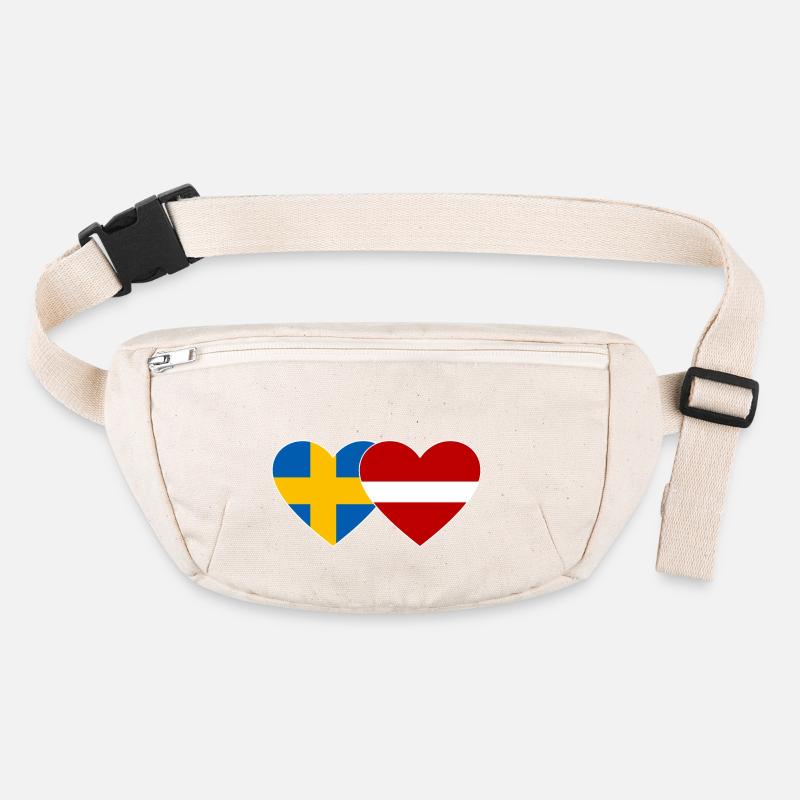Suède Lettonie Flag Heart Sac banane recyclé Stanley/Stella