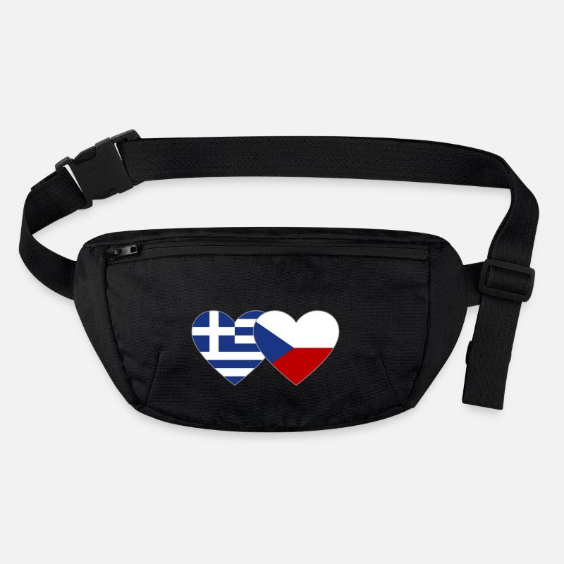 Grèce République tchèque Drapeau Coeur Sac banane recyclé Stanley/Stella