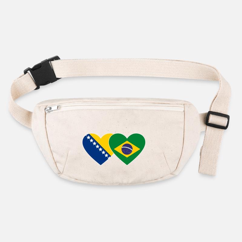 Bosnie Brésil Flag Heart Sac banane recyclé Stanley/Stella
