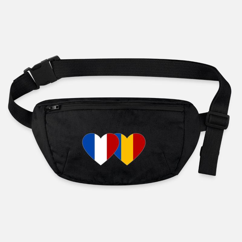 France Romania Flag Heart Stanley/Stella recycled Hip Bag 