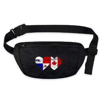 Panama Canada flag used - Stanley/Stella recycled Hip Bag  - black - Front