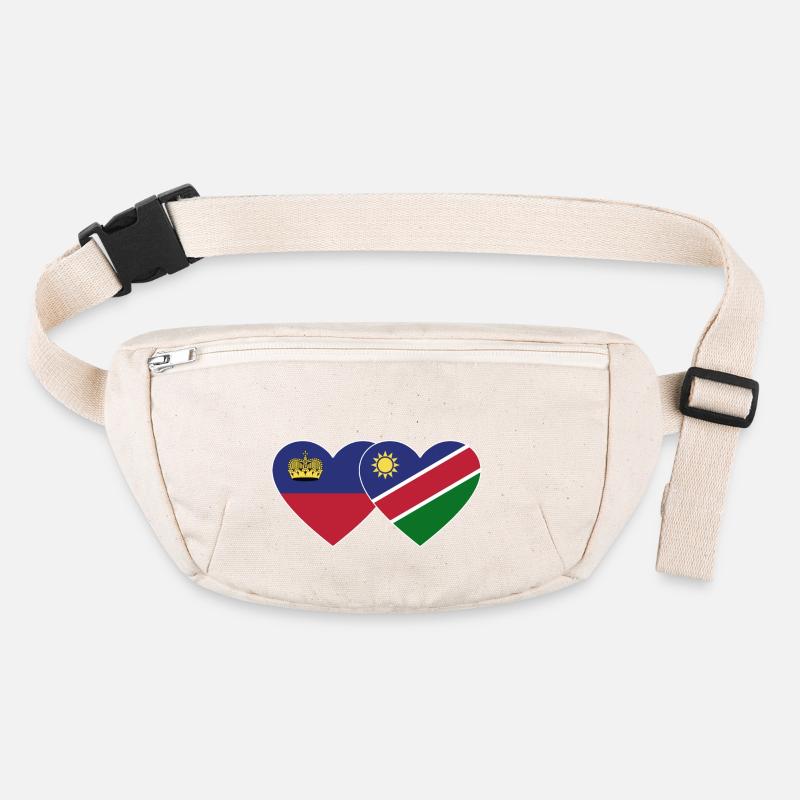 Liechtenstein Namibia Flag Heart Stanley/Stella recycled Hip Bag 