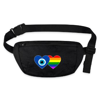 Nazar Bead Rainbow Flag - Stanley/Stella recycled Hip Bag  - black - Front