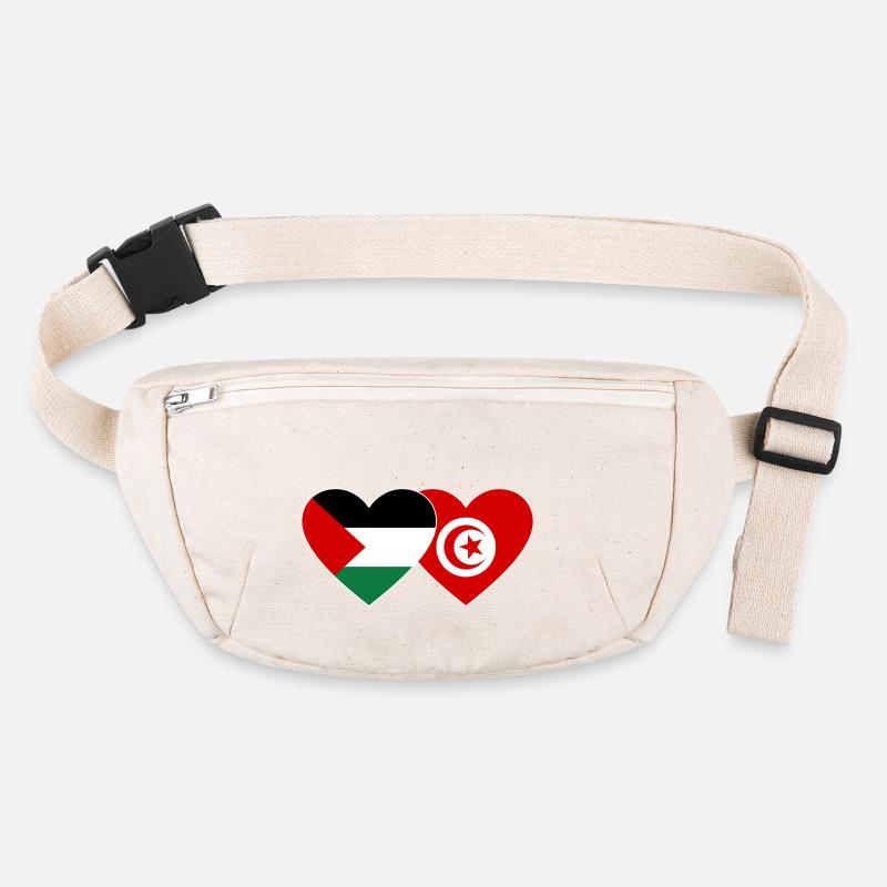 Palestine Tunisie Drapeau Coeur Sac banane recyclé Stanley/Stella