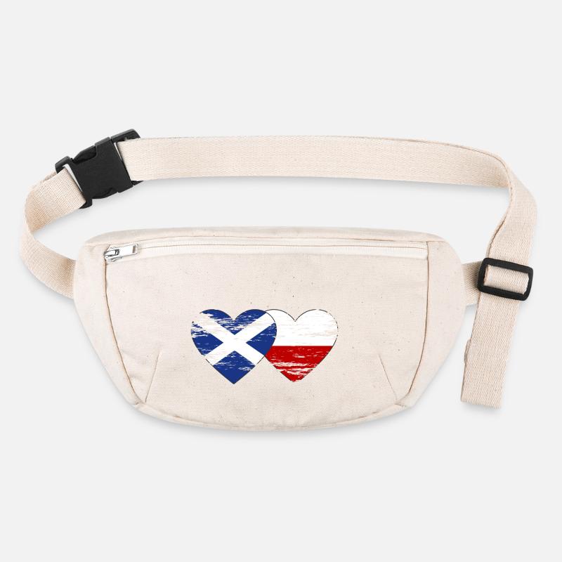 Ecosse Pologne drapeau coeur utilisé Sac banane recyclé Stanley/Stella
