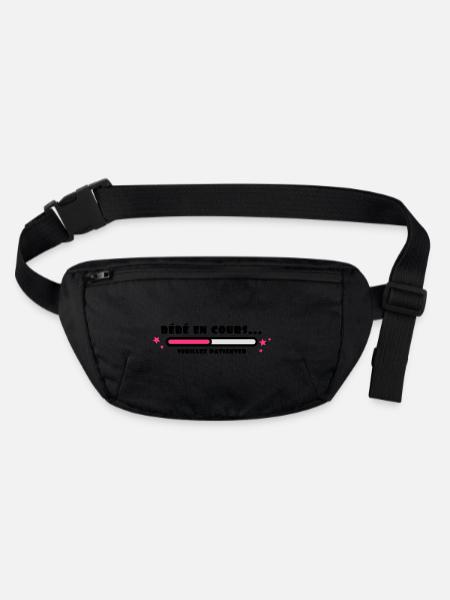 bébé en cours - Sac banane recyclé Stanley/Stella - noir - Devant
