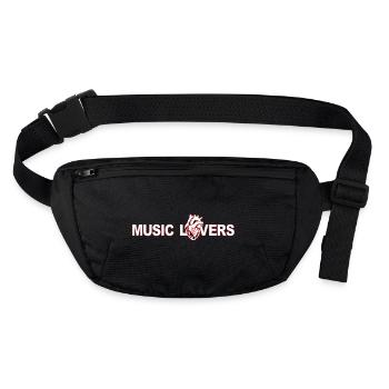 Mélomanes blanc - Sac banane recyclé Stanley/Stella - noir - Devant