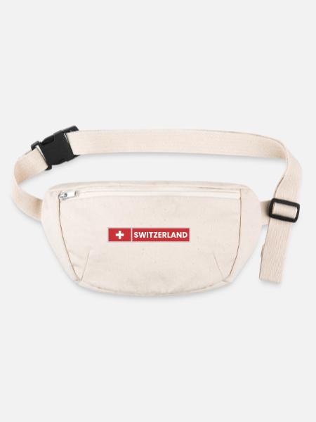 Switzerland National Flag - Stanley/Stella recycled Hip Bag  - natural - Front