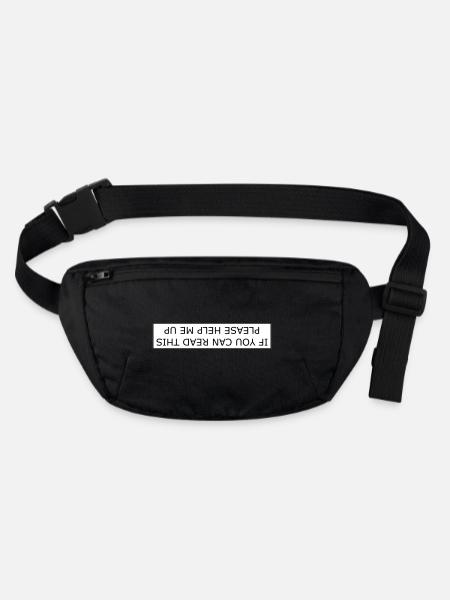 If you can read this please help me up - Stanley/Stella recycled Hip Bag  - black - Front