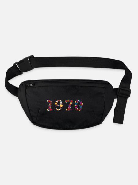 Année 1970 Fleurs - Sac banane recyclé Stanley/Stella - noir - Devant