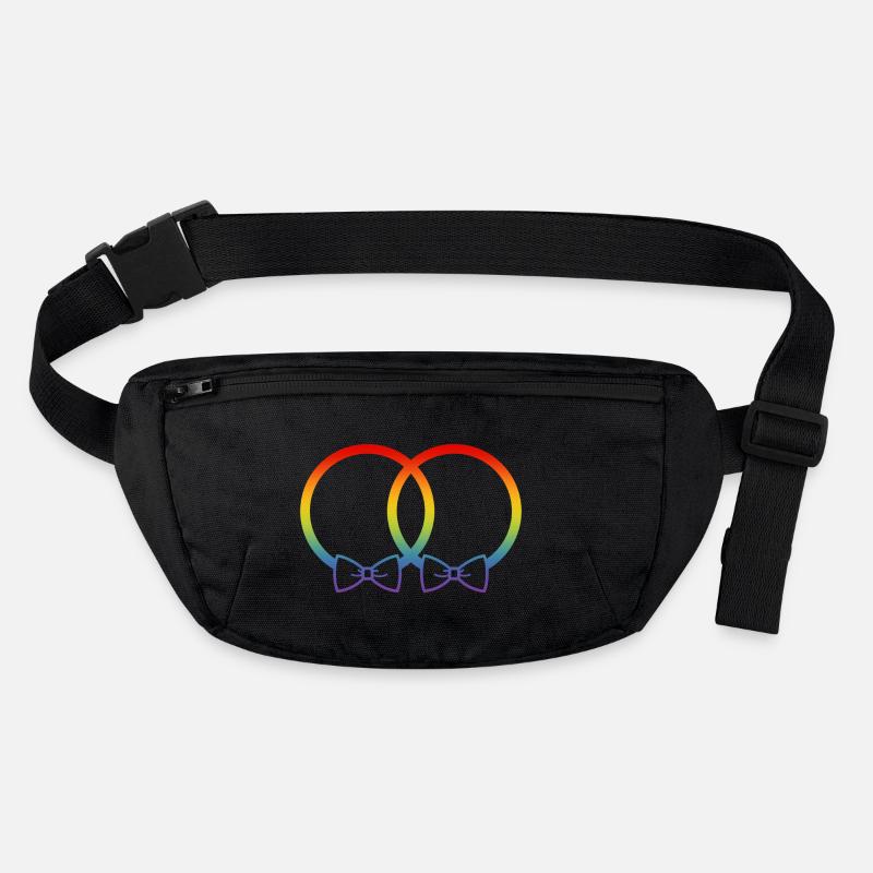 LGBT Eheringe Hochzeit JGA Paar Regenbogen Fliege Stanley/Stella recycelte Gürteltasche
