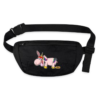 Les œufs de Pâques la licorne de Pâques caca - Sac banane recyclé Stanley/Stella - noir - Devant