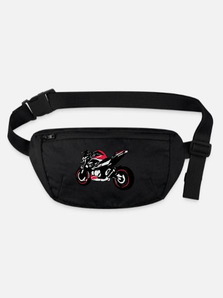 motorcycle Naked Bike - Stanley/Stella recycled Hip Bag  - black - Front
