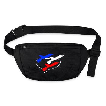 Patrouille de France bleu blanc rouge - Sac banane recyclé Stanley/Stella - noir - Devant