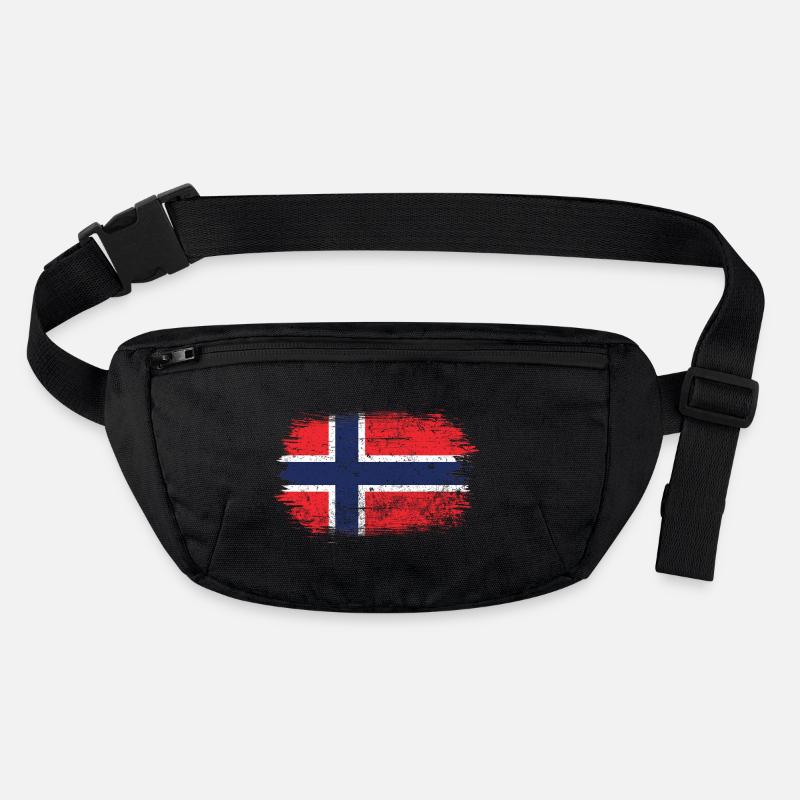 Croix au coup de pinceau du drapeau de Norvège Sac banane recyclé Stanley/Stella