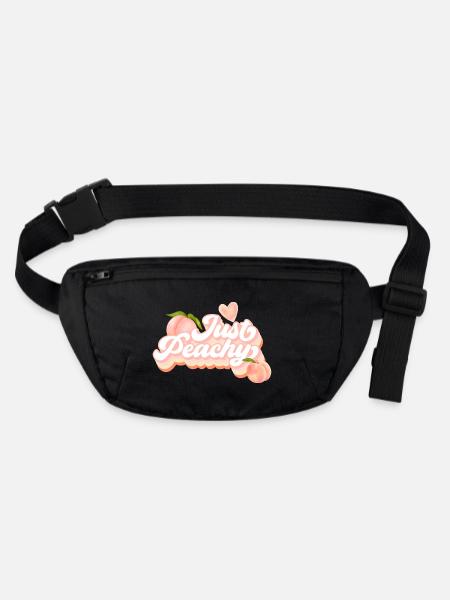 Summer Peach Design Heart Peaches Fruity - Sac banane recyclé Stanley/Stella - noir - Devant