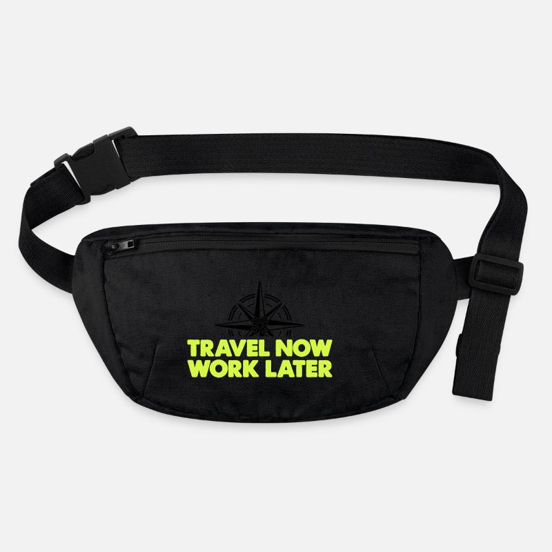 Voyager maintenant travailler plus tard Sac banane recyclé Stanley/Stella