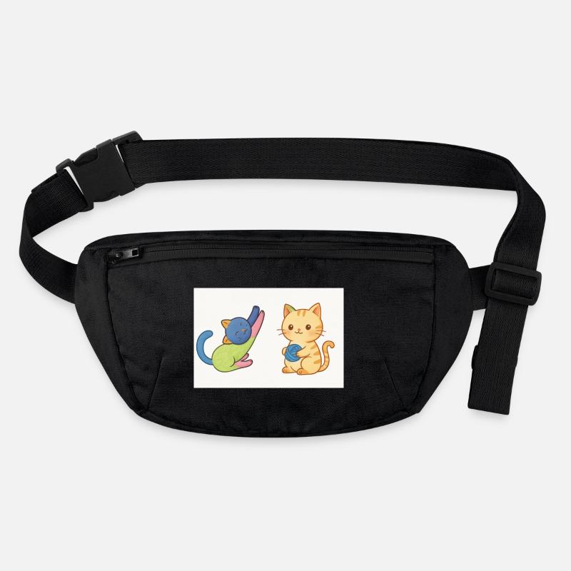 Playful Kitty and Yarn Duo Stanley/Stella recycled Hip Bag 