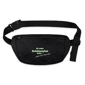 Wir wollen Schützenfest feiern - Stanley/Stella recycelte Gürteltasche - Schwarz - Vorne