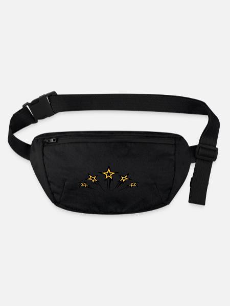flying_stars - Stanley/Stella recycelte Gürteltasche - Schwarz - Vorne