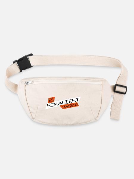 Shirt_EsEskaliert2_vector - Stanley/Stella recycelte Gürteltasche - Naturweiß - Vorne