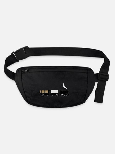 dampflok railroad toy freight train - Stanley/Stella recycled Hip Bag  - black - Front
