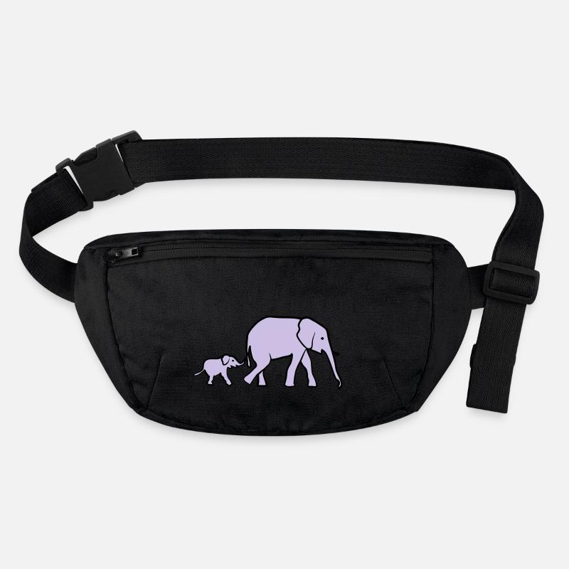 Elephant mother and baby Stanley/Stella recycled Hip Bag 