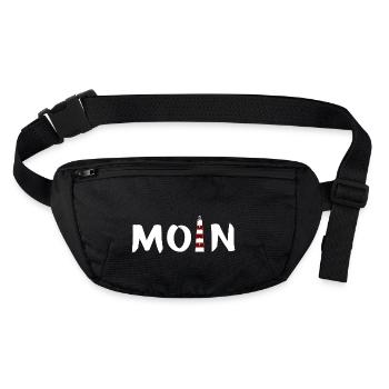 Moin Leuchtturm - Stanley/Stella recycelte Gürteltasche - Schwarz - Vorne