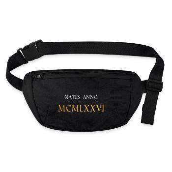 1976 Natus Anno MCMLXXVI Anniversaire Année de naissance - Sac banane recyclé Stanley/Stella - noir - Devant