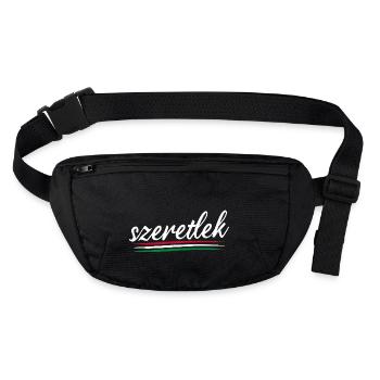 Szeretlek - Ich Liebe Dich Ungarisch - Stanley/Stella recycelte Gürteltasche - Schwarz - Vorne