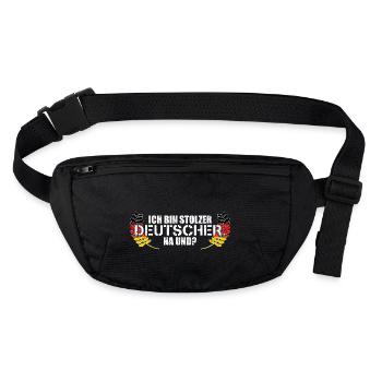 Ich Bin Stolzer Deutscher Na Und? - Stanley/Stella recycelte Gürteltasche - Schwarz - Vorne