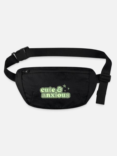 cute and anxious pastel funny - Stanley/Stella recycled Hip Bag  - black - Front