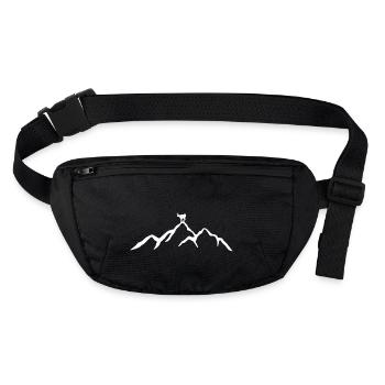 Mountain with chamois - Stanley/Stella recycled Hip Bag  - black - Front