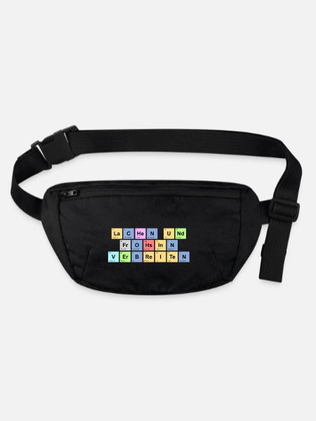 Lachen und Frohsinn verbreiten - Chemische Element - Stanley/Stella recycelte Gürteltasche - Schwarz - Vorne