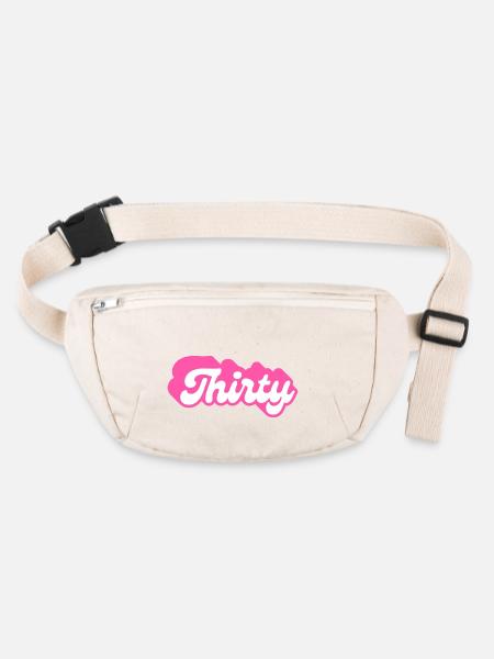 Thirty Birthday - 30th Birthday Retro Pink - Stanley/Stella recycled Hip Bag  - natural - Front