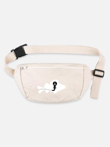 Perch with Creature Bait - white - Stanley/Stella recycled Hip Bag  - natural - Front